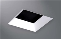 Halo Recessed TLS3RMWRL 3.25" Aperture Square Reflector, Open, Rimless Trim, Matte White Reflector and Flange