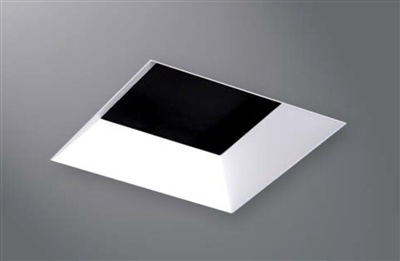 Halo Recessed TLS3RMWRL 3.25" Aperture Square Reflector, Open, Rimless Trim, Matte White Reflector and Flange