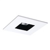 Halo Recessed TLS408WHBB 4" Square Baffle Trim with Solite Glass Lens, Black Baffle, White Ring