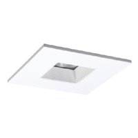 Halo Recessed TLS408WHWB 4" Square Baffle Trim with Solite Glass Lens, White Baffle, White Ring