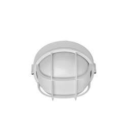 Hubbell Outdoor Lighting BRF-04 28W Euroluxe Wall or Ceiling Mount Decorative Round Fluorescent Wallpack, White Finish