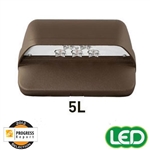 Hubbell Outdoor Lighting LNC-5LU-5K 12.9W 5 LEDs Wallpack, Wall Mount, Full Cut Off, 120-277V, 5000K, Type II Distribution, Bronze Finish