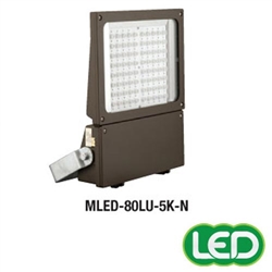 Hubbell Outdoor Lighting MLED-80LU-5K-M-BZ 179W Magnuliter LED Floodlight, 80 LEDs, 120-277V, 5000K, Medium 5x5 Beam Spread, Bronze Finish