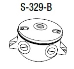 Hubbell Outdoor Lighting S-329-B Cast Round Box with (4) 1/2" Side Hubs and (1) 1/2" Back Hub, Natural Aluminum Finish