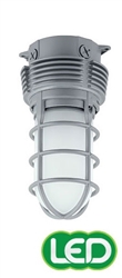 Hubbell Outdoor Lighting VBGL-1 11W Vaporite LED, Globe Refractor, Ceiling/ Pendant Mount, 120-277V, 4100K, 757 Lumens, Frosted Glass Lens, Wet Location, Gray Finish