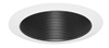 Juno Recessed Lighting 140B-WH (140 BWH) 4" Compact Fluorescent High Performance Baffle Trim, Black Baffle, White Trim Ring