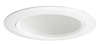 Juno Recessed Lighting 14W-WH (14 WWH) 4" Line Voltage Baffle Downlight Trim, White Baffle, White Trim