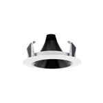 Juno Recessed Lighting 17HYP2-B-WH (17HYP2 BWH) 4" LED Hyperbolic Reflector Trim, Black Alzak Cone, White Trim Ring