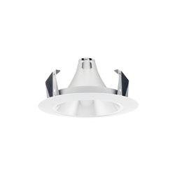 Juno Recessed Lighting 17HYP2-C-WH (17HYP2 CWH) 4" LED Hyperbolic Reflector Trim, Clear Alzak Cone, White Trim Ring
