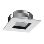 Juno Recessed Lighting 17SQ-W-WH (17SQ WWH) 4" Line Voltage, LED and Fluorescent Square Downlight Trim, White Reflector, White Trim