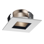 Juno Recessed Lighting 17SQ-WHZ-WH (17SQ WHZWH) 4" Line Voltage, LED and Fluorescent Square Downlight Trim, Wheat Haze Reflector, White Trim