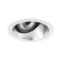 Juno Aculux Recessed Lighting 2001C-FM (2AC CS FM WET) 2" LED Round Adjustable Angle Cut Lensed Cone, Clear Specular Flush Mount Trim