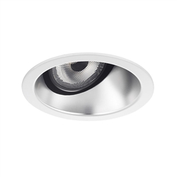 Juno Aculux Recessed Lighting 2001HZ-FM (2AC CD FM WET) 2" LED Round Adjustable Angle Cut Lensed Cone, Haze Specular Flush Mount Trim