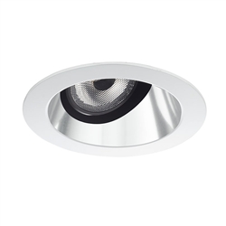 Juno Aculux Recessed Lighting 2001HZ-SF (2AC CD SF WET) 2" LED Round Adjustable Angle Cut Lensed Cone, Haze Specular Self Flanged Trim