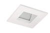 Juno Aculux Recessed Lighting 2001SQW-SF 2" LED Square Adjustable Angle Cut Reflector, Lensed, White Self Flanged Trim