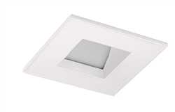 Juno Aculux Recessed Lighting 2001SQW-SF 2" LED Square Adjustable Angle Cut Reflector, Lensed, White Self Flanged Trim