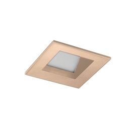 Juno Aculux Recessed Lighting 2001SQWHZ-SF 2" LED Square Adjustable Angle Cut Reflector, Lensed, Wheat Haze Self Flanged Trim