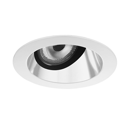 Juno Aculux Recessed Lighting 2001W-SF (2AC W SF WET) 2" LED Round Adjustable Angle Cut Lensed Cone, White Specular Self Flanged Trim
