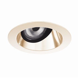 Juno Aculux Recessed Lighting 2001WHZ-SF (2AC WTD SF WET) 2" LED Round Adjustable Angle Cut Lensed Cone, Wheat Haze Specular Self Flanged Trim