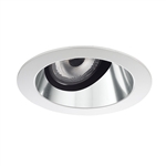 Juno Aculux Recessed Lighting 2008C-SFWH 2" LED, Low Voltage Round Adjustable Angle Cut Cone, Clear Specular Self Flanged White Trim