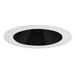 Juno Aculux Recessed Lighting 2017B-SFWH 2017B-SFWH 2" LED Round Hyperbolic Downlight, Black Specular Self Flanged White Trim