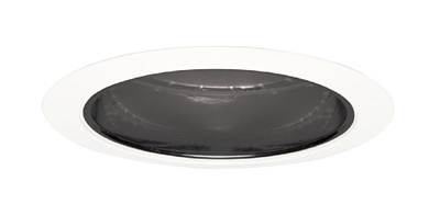 Juno Recessed Lighting 204B-WH (204 BWH) 5" LED, Line Voltage Downlight Trim, Black Reflector, White Trim