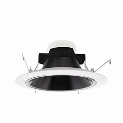 Juno Recessed Lighting 204HYP2-B-WH (204HYP2 BWH) 5" LED Hyperbolic Reflector Trim, Black Alzak Cone, White Trim Ring