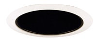 Juno Recessed Lighting 206B-WH (206 BWH) 5" Line Voltage Deep Cone Reflector Trim, Black Reflector, White Trim