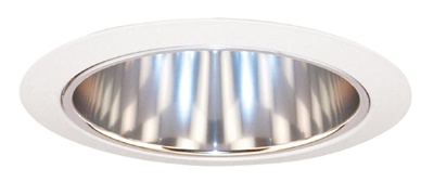 Juno Recessed Lighting 206C-WH (206 CWH) 5" Line Voltage Deep Cone Reflector Trim, Clear Reflector, White Trim