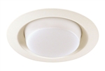 Juno Recessed Lighting 21-PW (21 PW) 6" LED, Line Voltage, Drop Opal Trim, Plastic White Trim