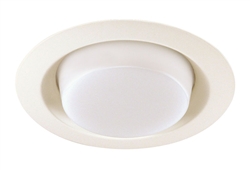 Juno Recessed Lighting 21-PW (21 PW) 6" LED, Line Voltage, Drop Opal Trim, Plastic White Trim