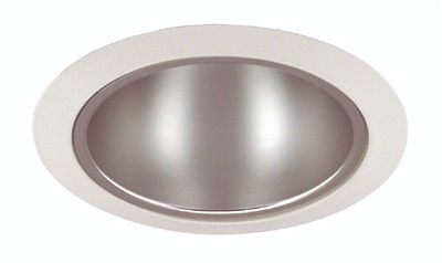 Juno Recessed Lighting 216HZ-WH (216 HZWH) 5" Line Voltage, Compact Fluorescent Enclosed Cone Reflector Trim, Haze Reflector, White Trim