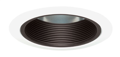 Juno Recessed Lighting 218B-WH (218 BWH) 5" Compact Fluorescent, Baffle Trim, Black Baffle, White Trim