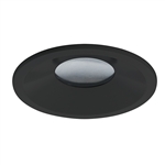 Juno Aculux Recessed Lighting 2301BHZ-BL-SF (2ABV BD BLSF WET) 2" Round Adjustable Regressed Beveled Lensed Pinhole LED Self Flanged, Black Trim
