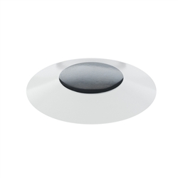 Juno Aculux Recessed Lighting 2301BHZ-WH-FM (2ABV BD WHFM WET) 2" Round Adjustable Regressed Beveled Lensed Pinhole LED Flush Mount, White Trim