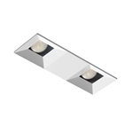 Juno Aculux Recessed Lighting 2301SQ2BHZ-WH-SF 2" 2 Heads LED Regressed Lensed Pinhole Self Flanged Trim, White Finish
