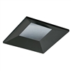 Juno Aculux Recessed Lighting 2301SQBHZ-BL-FM 2" LED Square Adjustable Regressed Beveled Pinhole, Lensed, Black Haze Reflector, Black Flush Mount Trim