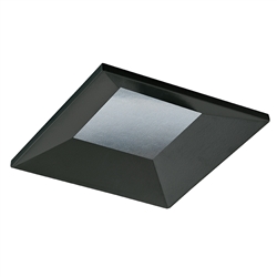 Juno Aculux Recessed Lighting 2301SQBHZ-BL-FM 2" LED Square Adjustable Regressed Beveled Pinhole, Lensed, Black Haze Reflector, Black Flush Mount Trim