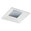 Juno Aculux Recessed Lighting 2301SQBHZ-WH-FM 2" LED Square Adjustable Regressed Beveled Pinhole, Lensed, Black Haze Reflector, White Flush Mount Trim