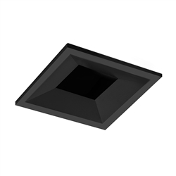 Juno Aculux Recessed Lighting 2302SQBHZ-BL-FM 2" LED Square Regressed Beveled Pinhole, Lensed, Black Haze Reflector, Black Flush Mount Trim