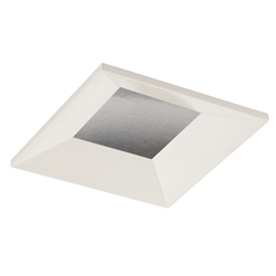 Juno Aculux Recessed Lighting 2302SQBHZ-WH-FM 2" LED Square Regressed Beveled Pinhole, Lensed, Black Haze Reflector, White Flush Mount Trim