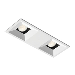 Juno Aculux Recessed Lighting 2308SQ2BHZ-WH-SF 2" 2 Heads LED Regressed Pinhole Self Flanged Trim, White Finish