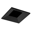 Juno Aculux Recessed Lighting 2308SQBHZ-BL-FM 2" LED Square Adjustable Regressed Beveled Pinhole, Lensed, Black Haze Reflector, Black Flush Mount Trim