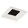 Juno Aculux Recessed Lighting 2308SQBHZ-WH-FM 2" LED Square Adjustable Regressed Beveled Pinhole, Lensed, Black Haze Reflector, White Flush Mount Trim