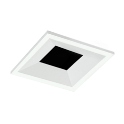 Juno Aculux Recessed Lighting 2308SQBHZ-WH-SF 2" LED Square Adjustable Regressed Beveled Pinhole, Lensed, Black Haze Reflector, White Self Flanged Trim