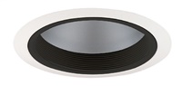Juno Recessed Lighting 230CB-WH (230 CBWH) 6" Line Voltage, Economy A-Lamp Reflector with Baffle Trim, Black Baffle, White Trim