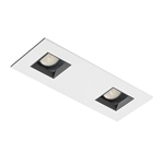 Juno Aculux Recessed Lighting 2331SQ2BHZ-WH-SF 2" 2 Heads LED Adjustable Lensed Pinhole Self Flanged Trim, White Finish
