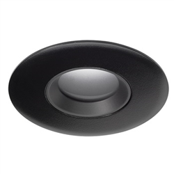 Juno Aculux Recessed Lighting 2332BHZ-BL-SF (2DPIN BD BLSF WET) New Construction 2" Round LED with 1-1/4" Pinhole, Wet Location, Black Diffuse Reflector, Black Painted Flange Trim