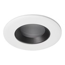 Juno Aculux Recessed Lighting 2332BHZ-WH-FM (2DPIN BD WHFM WET) New Construction 2" Round LED with 1-1/4" Pinhole, Wet Location, Black Diffuse Reflector, Flangeless, White Trim