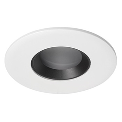 Juno Aculux Recessed Lighting 2332BHZ-WH-SF (2DPIN BD WHSF WET) New Construction 2" Round LED with 1-1/4" Pinhole, Wet Location, Black Diffuse Reflector, White Painted Flange Trim